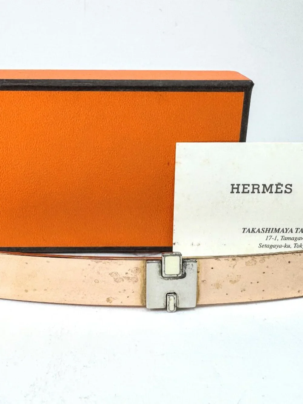Hermès Irène GM Barrette Silvery Golden Metal Hair Clip Made in France GS872